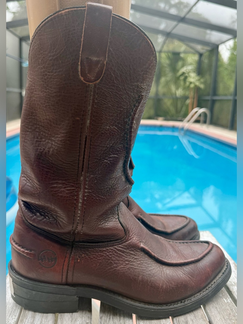 DOUBLE H WESTERN WORK BOOTS 1612 OIL RESISTANT MENS 9.5D - Picture 5 of 8